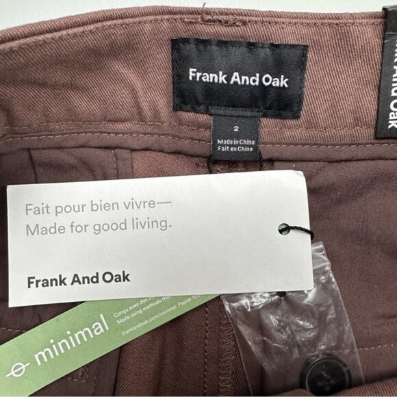 NWT Frank And Oak Josephine Cropped Pant, Brown, Wide Leg - Picture 4 of 11